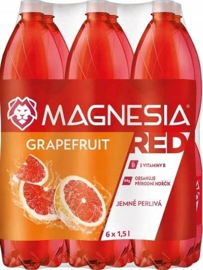 Magnesia Red jemně perlivá minerální voda Grapefruit 6 x 1,5 l