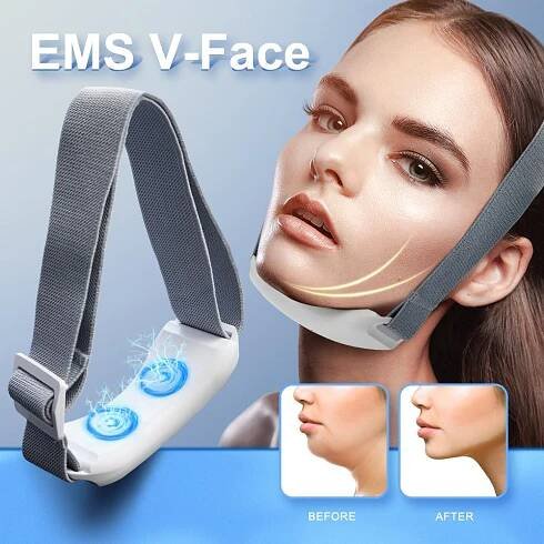 V-Face Double Chin Reducer Face Massager Tvar obličeje Lifting obličeje Hubnutí Mikroproudové kosmetické zařízení Zpevnění pleti