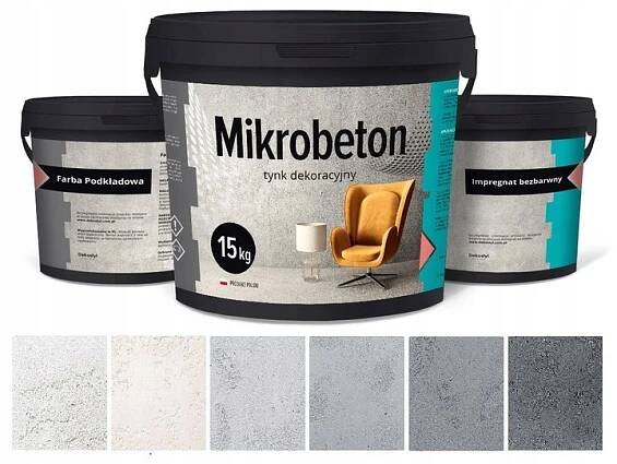 DEKORATIVNÍ MIKROBETON MICROCONCRETE - SET 15 m2 + BARVA 5x