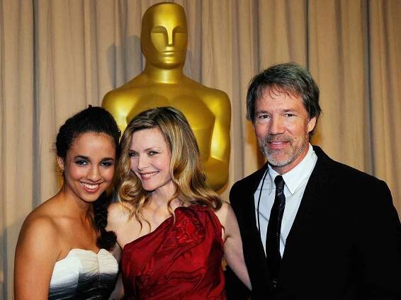 Claudia Rose, Michelle Pfeiffer and producer David E. Kelley arrive backstage at the 82nd Annual Academy Awards