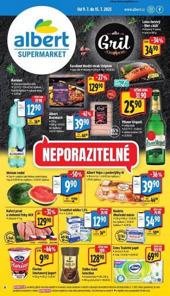 Strana 1 - leták Albert supermarket (9. 7. - 15. 7. 2025)