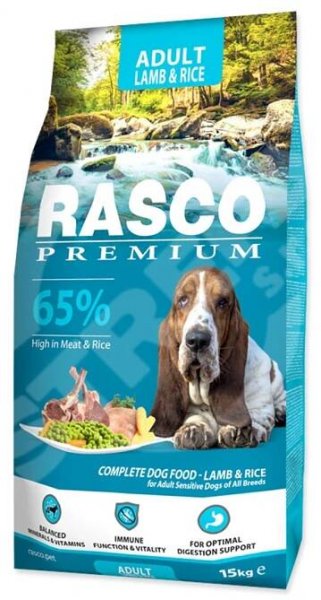Krmivo Rasco Premium Adult jehněči s rýží 15kg | strefa.cz