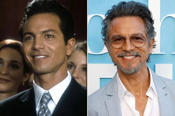 (L): Benjamin Bratt as Eric in 2000's 'Miss Congeniality.' ; (R): Benjamin Bratt attends the Los Angeles special screening of Netflix's 'Mother Of The Bride' at The Bay Theater on May 8, 2024, in Pacific Palisades, Calif.