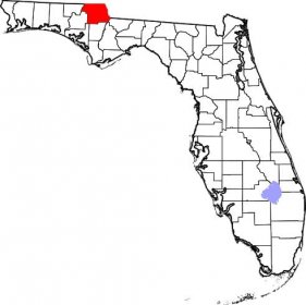 Map of Florida highlighting Jackson County