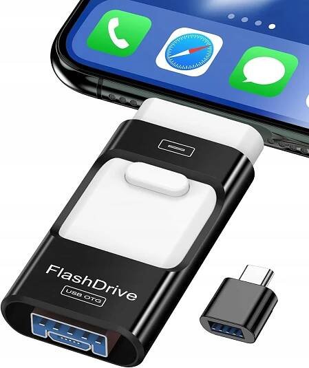 FLASH DISK PRO TELEFON PŘENOSNÝ PAMĚŤOVÝ DISK 256GB LIGHTNING USB ADAPTÉR HIT