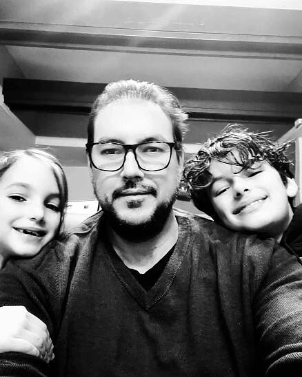 Tyler Christopher with his daughter Boheme and son Greyson