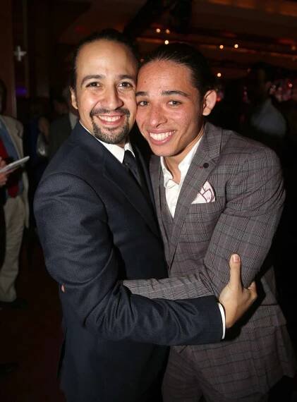 in-Manuel Miranda and Anthony Ramos attend the after party for "Hamilton" Broadway opening night at Pier 60 on August 6, 2015 in New York City. 