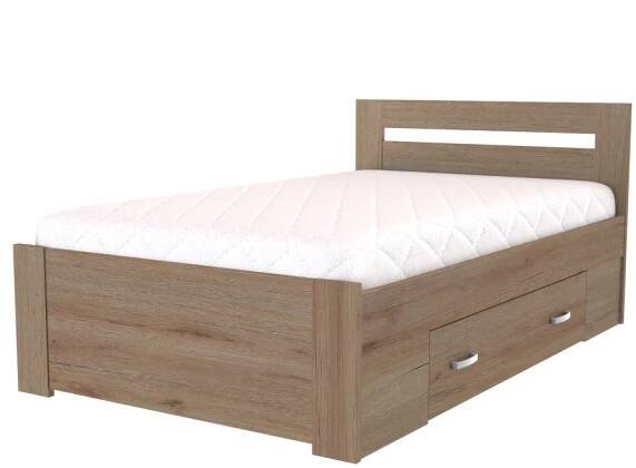NÁBYTEK MIKULÍK s.r.o. FABIE - postel s úložným prostorem 140x200cm / 120x200cm Dekor: dub grande, Šířka pro matraci: 120cm, Úchytka: JONY