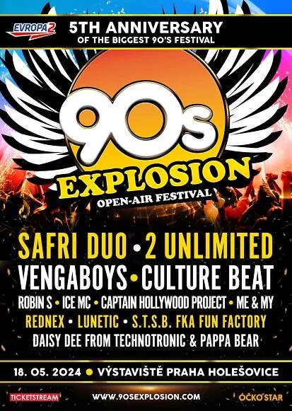 90s EXPLOSION OPEN–AIR FESTIVAL PRAHA 2024 – největší 90s festival v ČR! | EVROPA 2