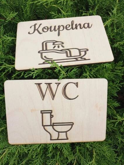Cedulky na dveře wc a koupelna - Nábytek