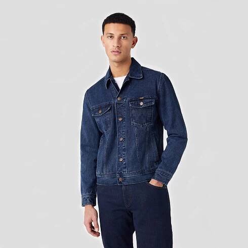 Pánská bunda Wrangler AUTHENTIC JACKET COALBLUE STONE W410YN29H