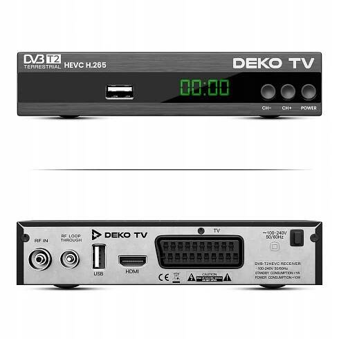 Tuner Dekodér DVBT2 DekoTV PRO2 pozemní televize DVB-T2 HEVC H.265 DEKO Druh tuneru DVB-T2