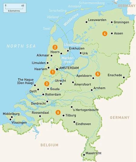 Mapa Amsterdam nizozemsko oblasti - Mapu Amsterdamu a okolí (Nizozemsko)
