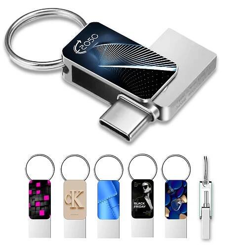 Mini USB 2.0 / 3.0 flash disk s konektory USB-A + USB-C (Type-C), vlastní barvy