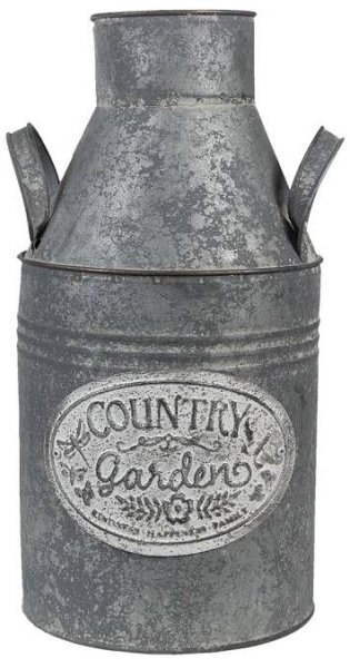 Dekorační plechová konev na mléko Country Garden - Ø17*36 cm Clayre & Eef