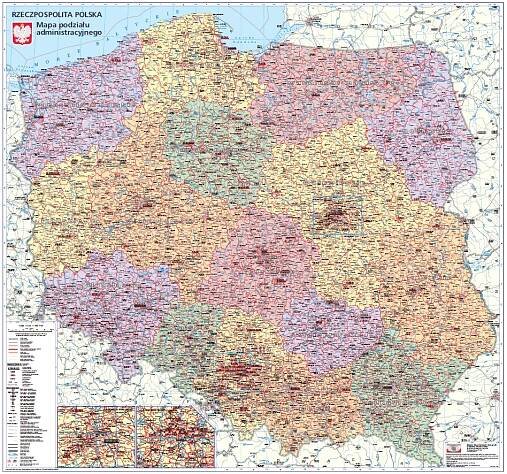 Mapa administracyjna Polski w skali 1:500 000