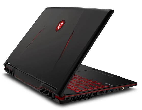 MSI GL63 - levý bok s porty a chlazení nově i na boku