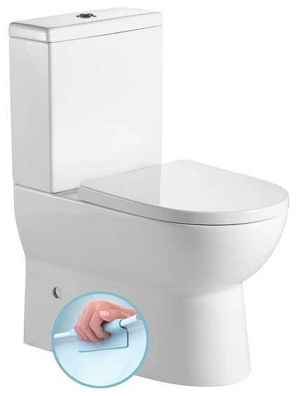AQUALINE - JALTA WC kombi, Rimless, spodní/zadní odpad, bílá PB103RW