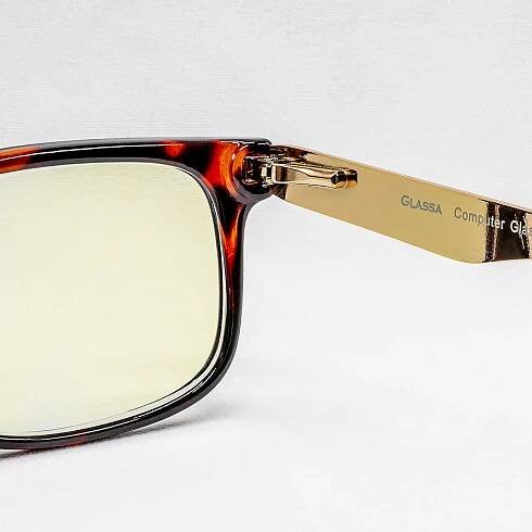 GLASSA, Blue Light Blocking Glasses PCG 02, +0,50 dio, hnědo zlaté