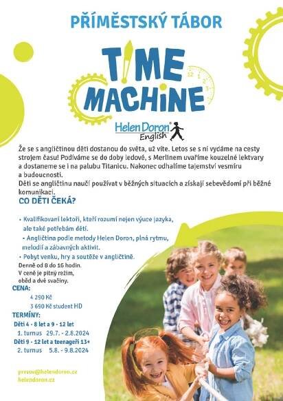 Příměstské tábory 2024 Přerov v tématu Time Machine - Helen Doron English