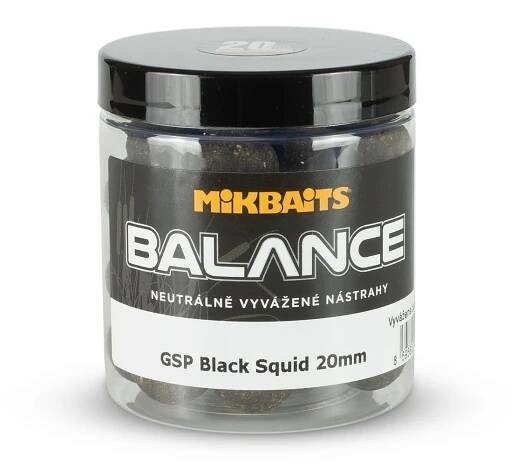 Mikbaits Boilies Gangster Balance GSP Black Squid 20mm 250ml - Rybářské potřeby Rybina