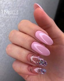 pinterest nails for wedding pink and sparkling glitter 1masternails