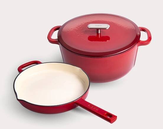 Fabini Sada smaltované litinové pánve a kastrolu 26 cm 2 ks