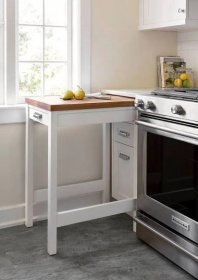 Small Space Kitchen, Kitchen Remodel Small, Small Kitchens, Kitchen Remodeling, Remodeling Ideas, Space Saving Kitchen, Small Kitchen Stove Ideas, Rolling Island Kitchen Small Spaces