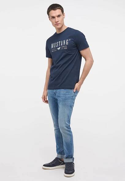 Pánské tričko MUSTANG modré | EXE JEANS | Specialisté na džíny Mustang, Cross, Mavi a další