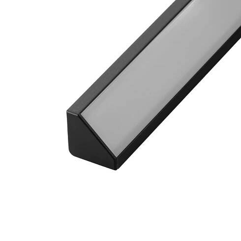 Rohový hliníkový ALU profil R6C černý, 16x16mm