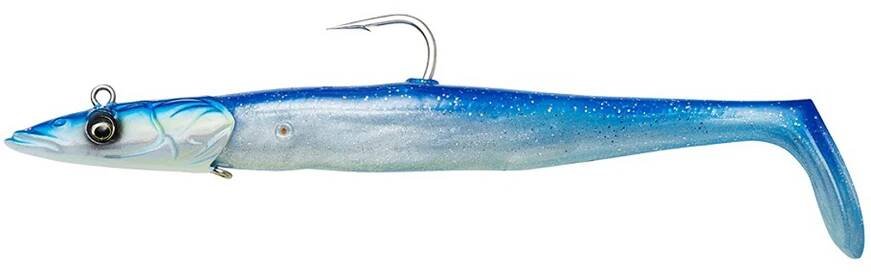 Savage Gear Gumová Nástraha Sandeel V2 Sinking Blue Pearl Silver 2+1
