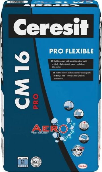 Ceresit flexibilní cementové lepidlo na obklady a dlažby CM 16 Pro flexible, 25 kg