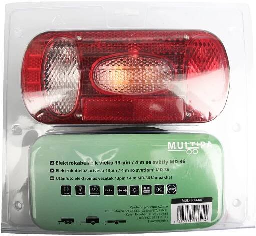 MULTIPA k vleku 13-pin / 4 m se světly MD