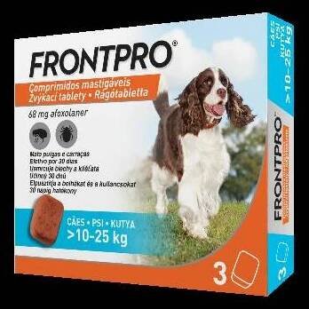 Frontpro Žvýkací tablety pro psy 10-25 kg 68 mg 3 tbl