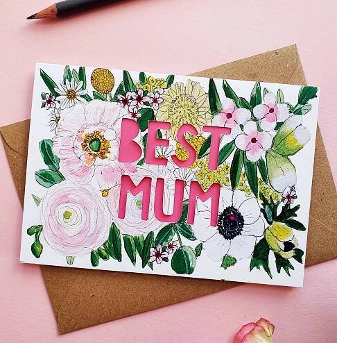 Best Mum Paper cut Card