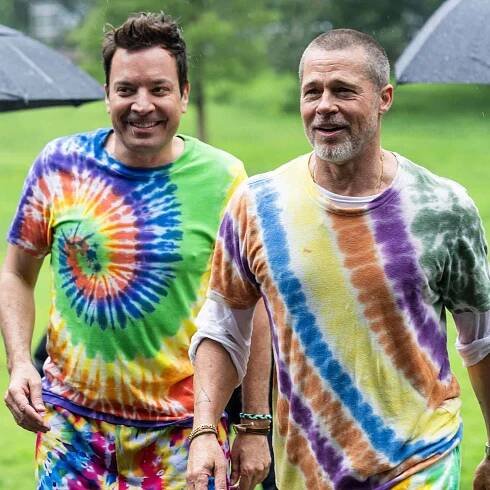 Jimmy Fallon & Brad Pitt Film for the The Tonight Show in N.Y.C., Plus Mariah Carey, Leonardo DiCaprio and More
