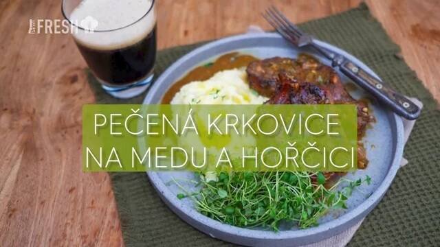 Pečená krkovice na medu a hořčici