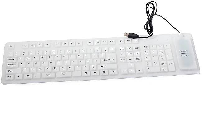 Verk 06180_B Flexibilní silikonová klávesnice k PC bílá - 06180_B - Priceorcan.cz