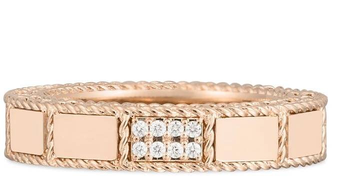 ROBERTO-COIN-ART-DECO-RING-18KT-ROSE-GOLD-ONE-ELEMENT-WITH-DIAMONDS-MINI-VERSION_ADR888RI2261 - Roberto Coin