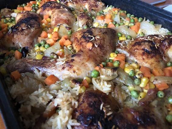 Recept: Kuře pečené s rýží trochu jinak