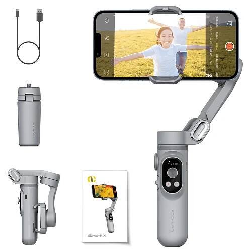 Smart X Phone Foldable Gimbal Handheld Stabilizer with Video Light