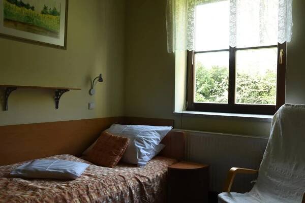 Postel nebo postele na pokoji v ubytování Penzion Bejčkův mlýn