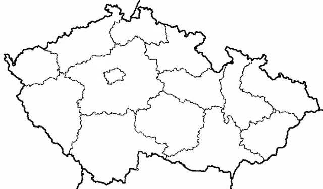 Slepá mapa ČR - Mapa České republiky, ČR
