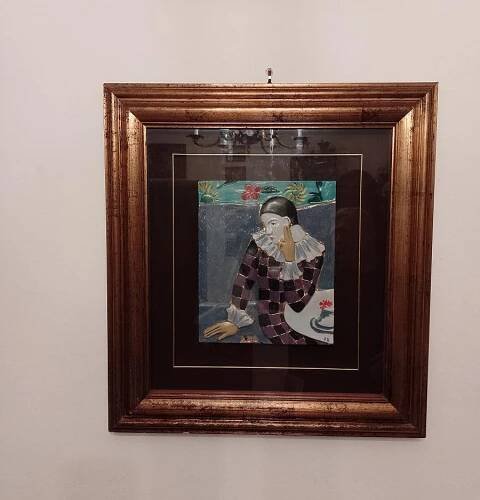 Pablo Picasso - Rarita - bas reliéf / Arlecchino pensoso / - Umění