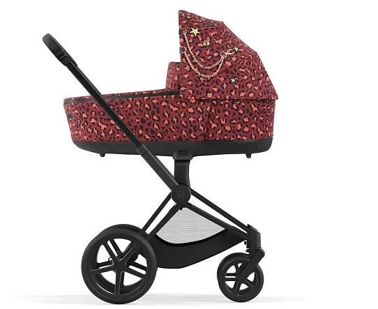 CYBEX Kočárek Priam 4.0 podvozek Rosegold + seat pack + lux carry cot Rockstar Red Platinum