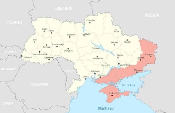 politická mapa ukrajiny 2024 s hranicemi regionů - luhansk stock ilustrace
