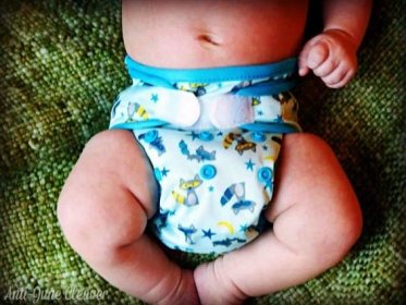 Sweet Pea newborn cloth diaper review - newborn diaper cover and prefold