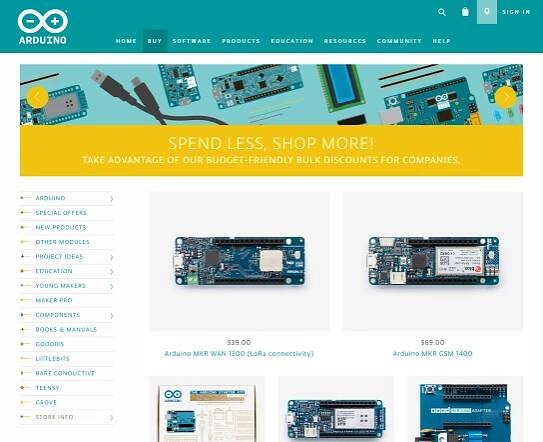 Arduino.cc Shop Page