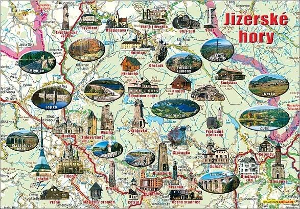 Mapa Jizerské hory