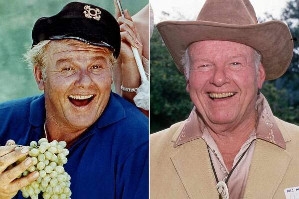 Actor Alan Hale Jr in Gilligan's Island and Alan Hale Jr in 1988.
